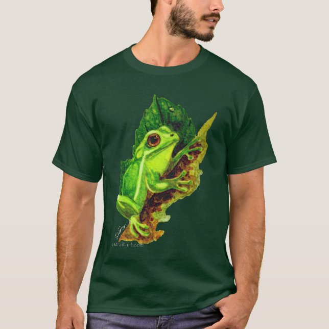 Grön trädgroda t-shirt (Framsida)
