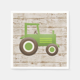 Grön Traktor Baby Shower Pojke Pappersservett