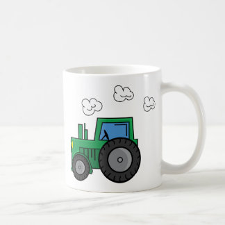 Grön traktor kaffemugg