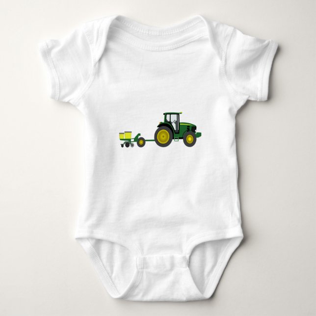 Grön traktor med Plantervagnen Tee Shirt (Framsida)