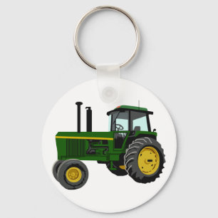 Grön traktor nyckelring