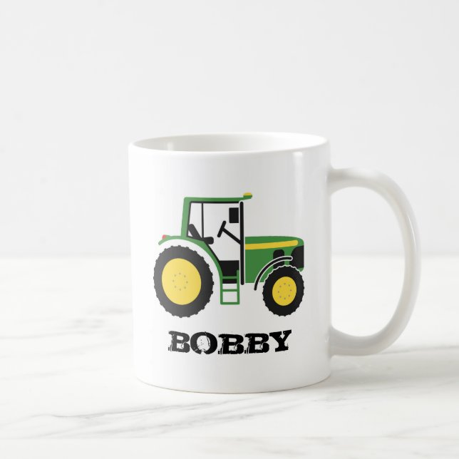 Grön traktormugg med namn kaffemugg (Höger)