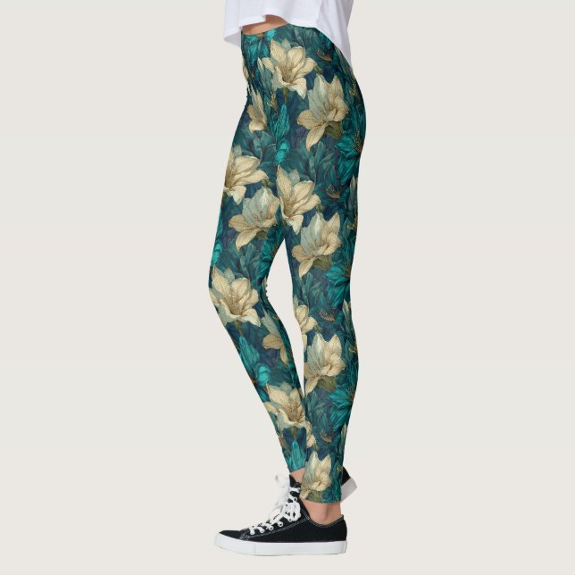 Grön Tränings- Amaryllis Charm Morsdagspresent För Leggings (Vänster)