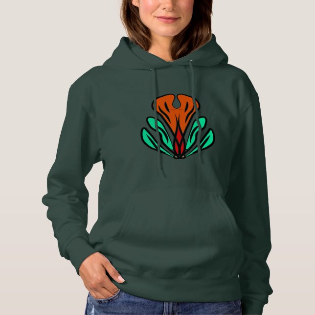 Grön Tribal Hoodie T Shirt (Framsida)