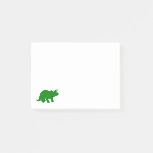 Grön TriceratopsDinosaurSilhouette Post-it Block