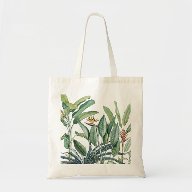 Grön tropisk djungel bananträd Strelitzia Tygkasse (Framsidan)