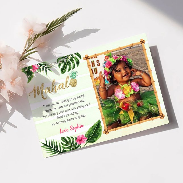 Grön Tropisk Mahalo Tack Kort (Skapare uppladdad)
