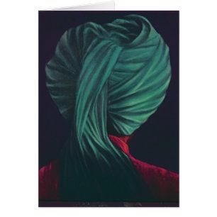Grön Turban Hälsningskort