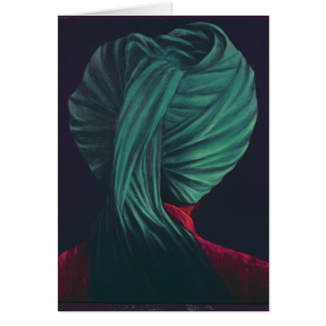 Grön Turban Hälsningskort (Framsidan)