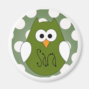 Grön ugglamagnet magnet