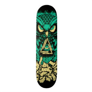 Grön ugglaskridsko för triangel old school skateboard bräda 21,6 cm