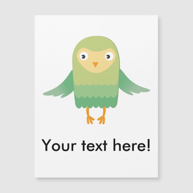 Grön ugglatecknad (Framsida)