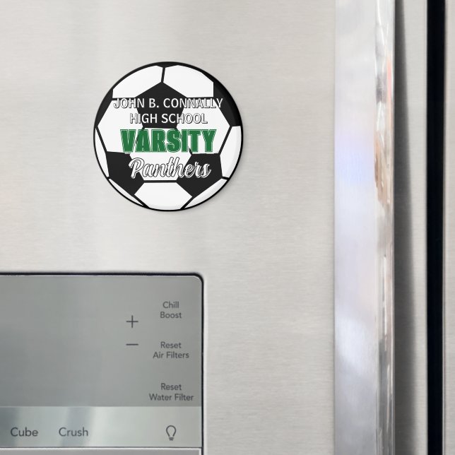 Grön universitetsfotboll anpassad för högstadiet magnet (In Situ (Fridge))