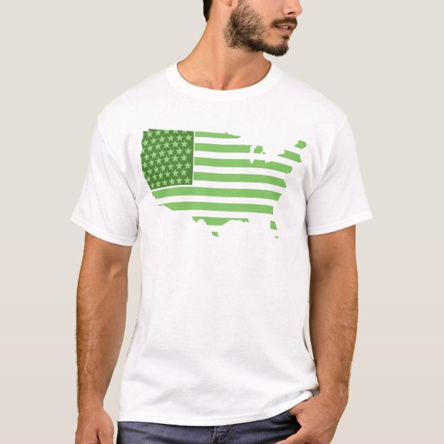 Grön USA flagga Tee (Framsida)