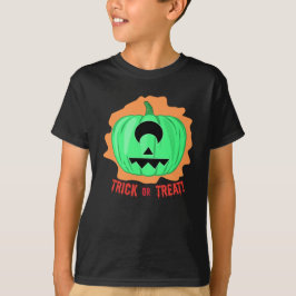Grön utomjording Enhövdad spöklik Halloween-pumpa T Shirt