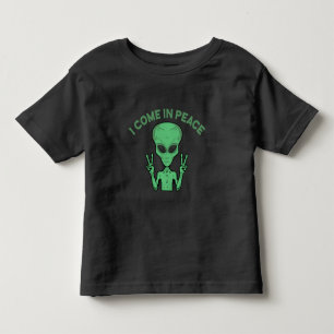 Grön utomjording Jag kommer i fred Utomjordisk UFO T Shirt