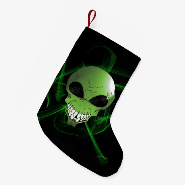 Grön utomjording Julstrumpa med eget namn (Framsidan (Hängande))