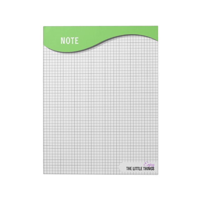 Grön våg "Njut av små saker" Grid Dot Notes  Anteckningsblock (Roterad)