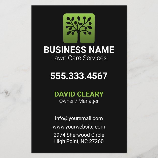 Grön Våg Professionell Trädgårdsservice Flygblad (Framsidan)