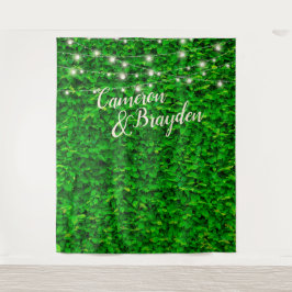 Grön Vägg Blinkande Ljus Bröllopsfest Bakgrund