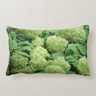 Grön vanlig hortensia lumbarkudde