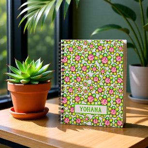 Grön vårblomma Personligt namn Anteckningsbok
