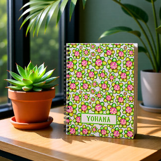 Grön vårblomma Personligt namn Anteckningsbok