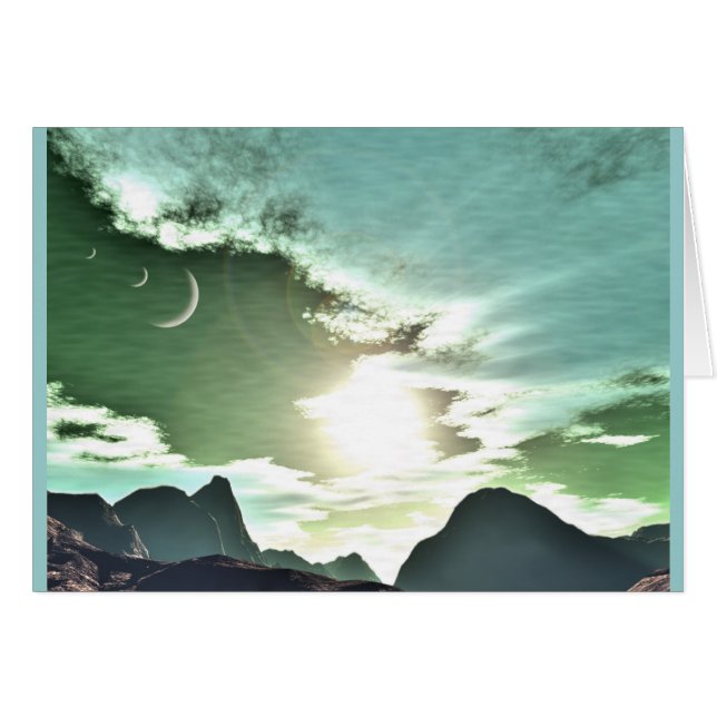 Grön värld hälsningskort (Framsidan Horizontal)