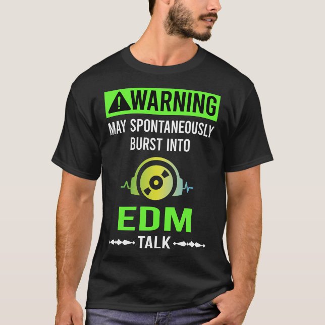 Grön varning EDM T Shirt (Framsida)