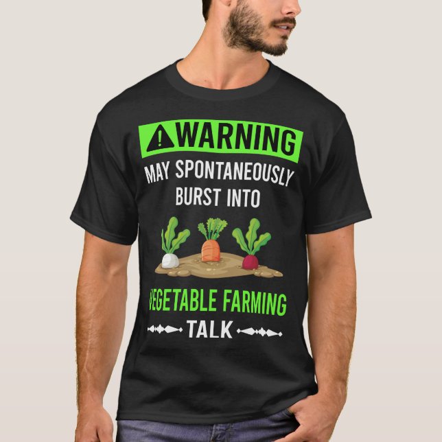 Grön varning grönsaksodling t shirt (Framsida)