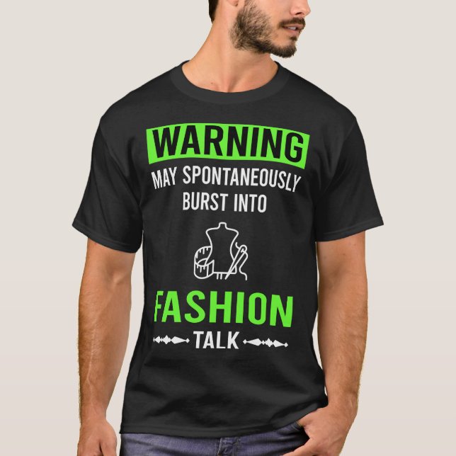 Grön Varningsmode T Shirt (Framsida)