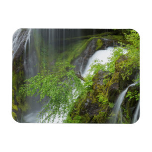 Grön vattenfallsscen magnet