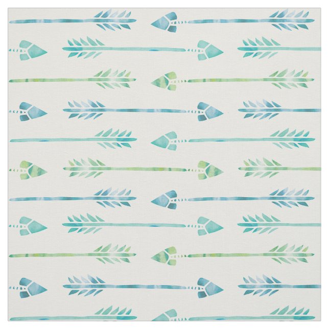 Grön vattenfärg och blåttpilar tyg (Provkarta)