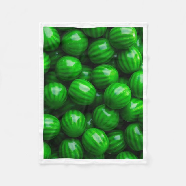 Grön Vattenmelon Bubblegum Mönster Fleecefilt (Framsidan)