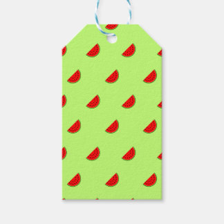 Grön vattenmelon skiva akvarell konst presentetikett