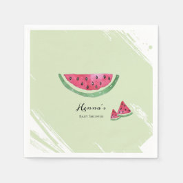 Grön vattenmelon sommar baby shower  pappersservett