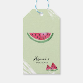 Grön Vattenmelon Sommar Bebis Shower Presentkort  Presentetikett