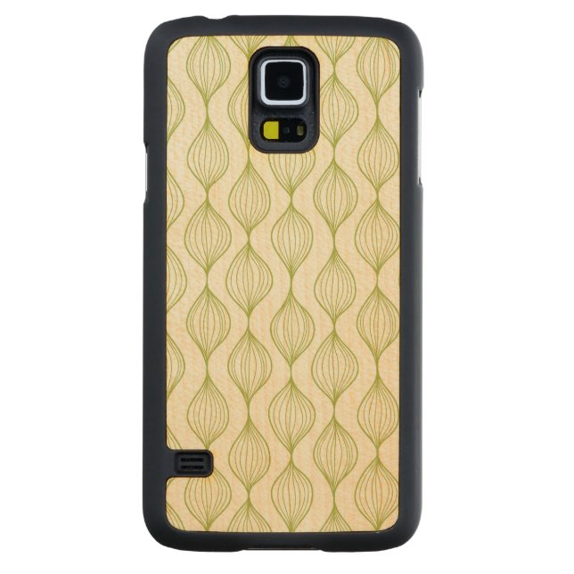 Grön vertikal ogeemönsterbakgrund carved lönn galaxy s5 slim skal (Baksidan)