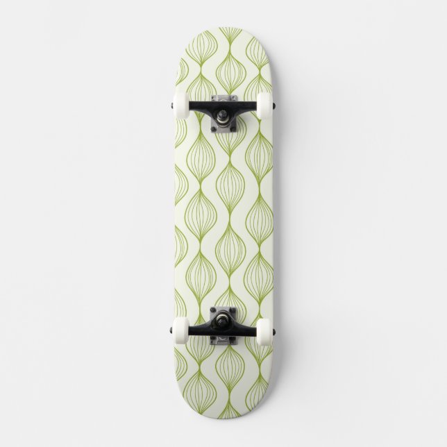 Grön vertikal ogeemönsterbakgrund skateboard bräda 19,5 cm (Framsida)