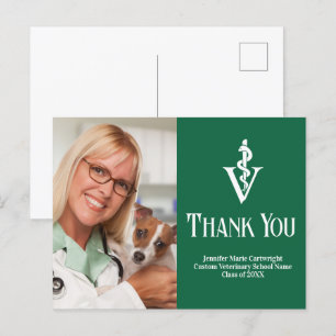 Grön veterinär foto anpassat tack vykort