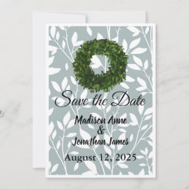 Grön vinlövsgårdens krans lantlig spara datumet