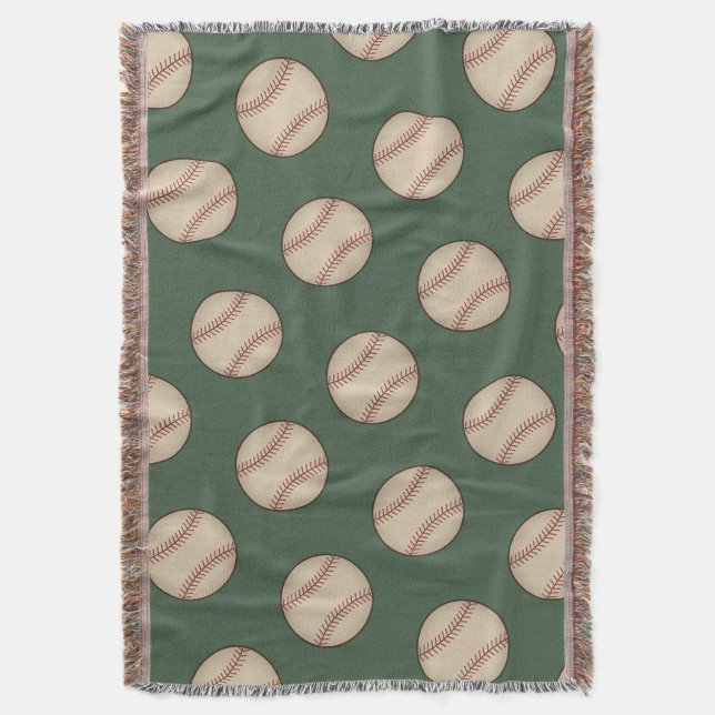 Grön Vintage Baseboll Kastyta  Filt (Framsidan Vertikal)