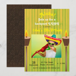 Grön Vintage Retro Sommarfest Luau Födelsedag Inbjudningar