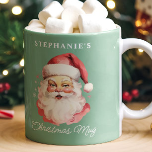 Grön Vintage Retro Tomte Jul Kaffemugg