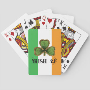 Grön Vintage Shamrock Irländsk AF St Patrick's Day Casinokort