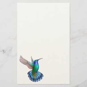 Grön Violet gå i ax Hummingbirdbrevpapper Brevpapper