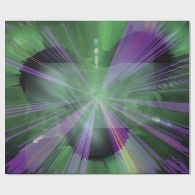 Grön Violett Mysteriepresentpapper Presentpapper (Platt)