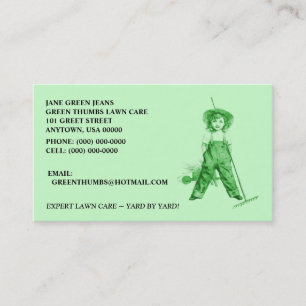 GRÖN VISITKORT~-HEIRLOOM ORGANISK LAWNCARE + VISITKORT
