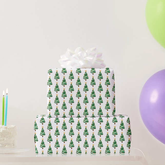 Grön vit julgran mönster presentpapper (Festgåvor)