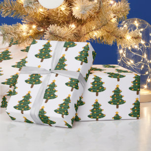 Grön vit julgran presentpapper